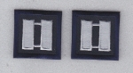 CAPT Captain SILVER on NAVY BLUE rank insignia collar lapel patches 1.5" LARGE